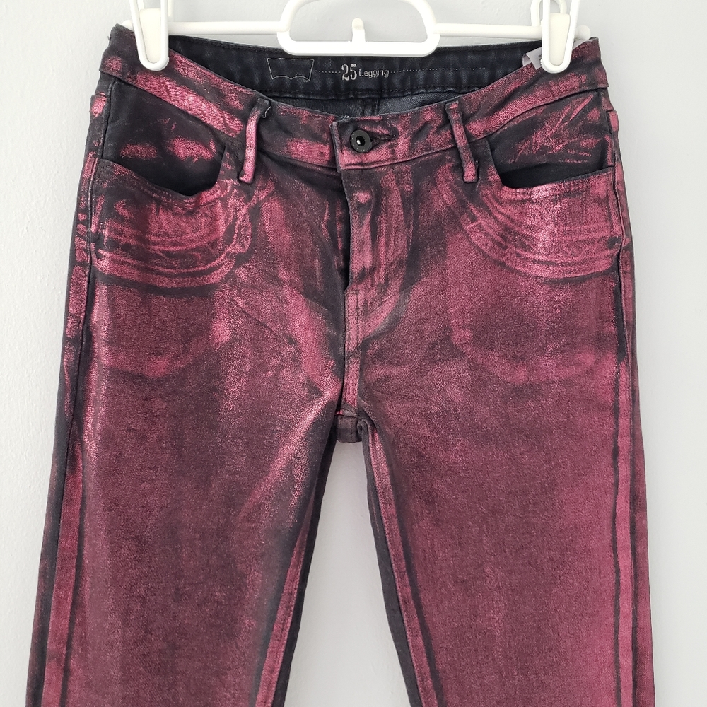 Metallic Look Jeans